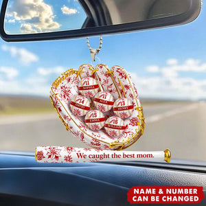 We Caught the Best Mom Toile De Jouy Pattern - Personalized Acrylic Car Hanger - Mother's Day Gift for Mom, Wife