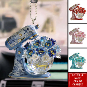 Baking Mixer Toile de Jouy Acrylic Car Ornament - Personalized Gifts For Mom