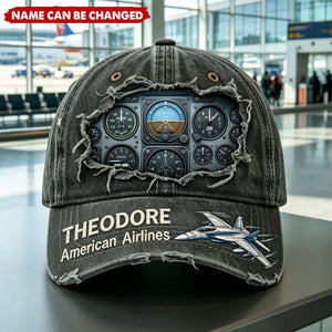 Airplane Cockpit Instrument Panel Classic Cap - Personalized Gifts For Pilot