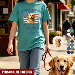 Custom Dog Photo Descendant Of A Patriot USA 250th Anniversary 1776 - 2026 Comfort Shirt