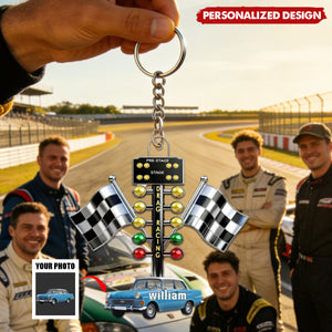 Custom Photo Acrylic Keychain - Personalized Gift For Racing Lovers
