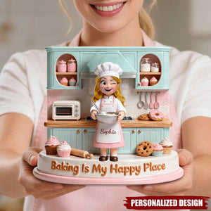 Personalized Baking Girl Acrylic Block Plaque Heartfelt Gift Baking Lovers