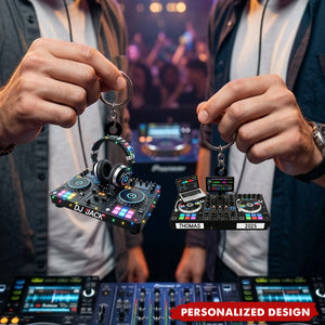 Custom Name DJ Acrylic Keychain, Personlized Gift For Music Lover