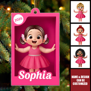 Personalized Kid In Toy Box Acrylic Ornament, Christmas Gift For Kids, Grandkids