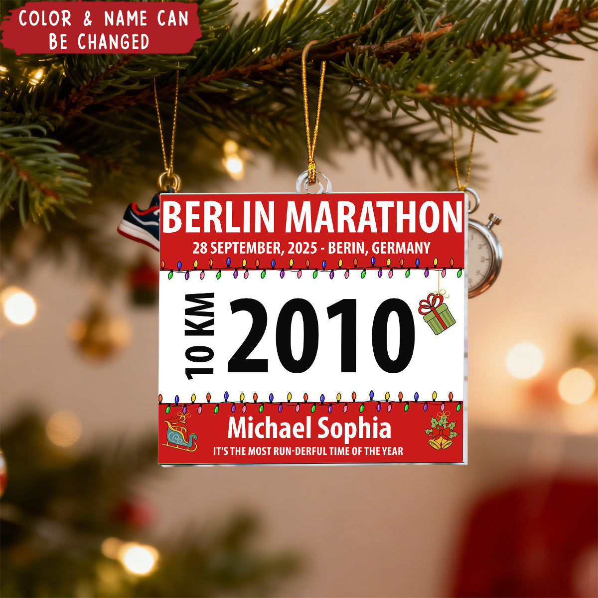 Race Bib For Runner - Personalized Acrylic Ornament