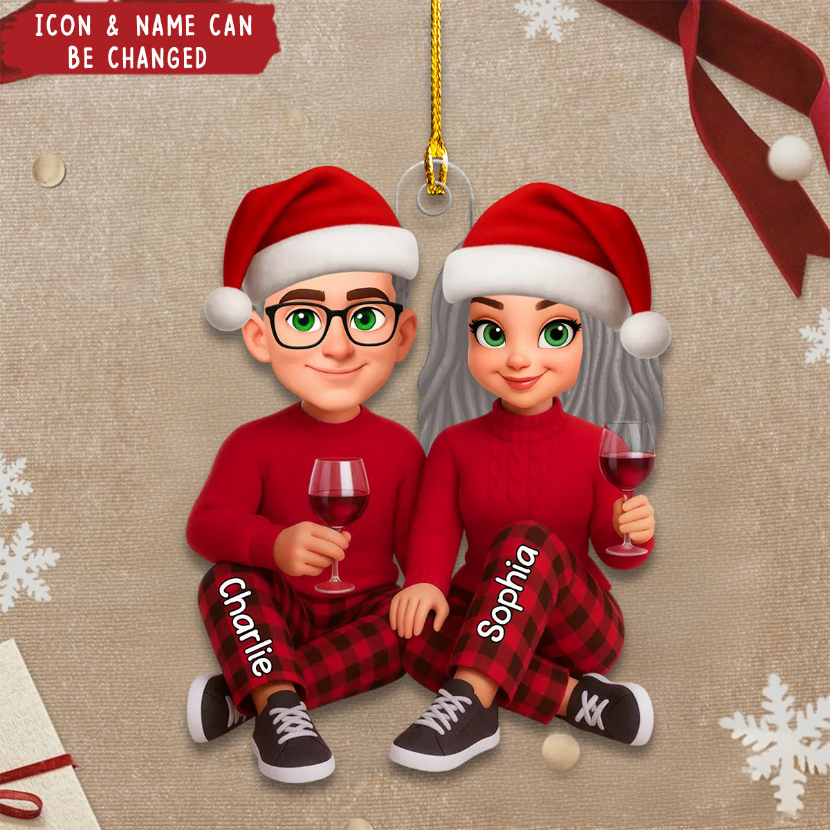 I'm Yours No Returns or Refunds - Personalized Christmas Acrylic Ornament - Gift for Couple