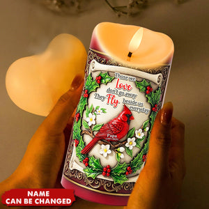 Fly Beside Us Cardinal LED Candle - Personalized Christmas Gifts For Loved Ones