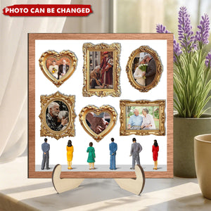 Custom Couple Photos Eternal Love As Art Gallery In Museum Exhibition - Personalized 2-Layered Wooden Plaque