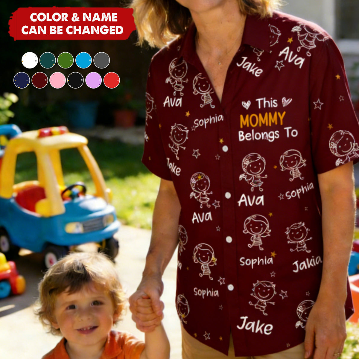 This Mommy Belongs To Doodle - Personalized Hawaiian Shirt