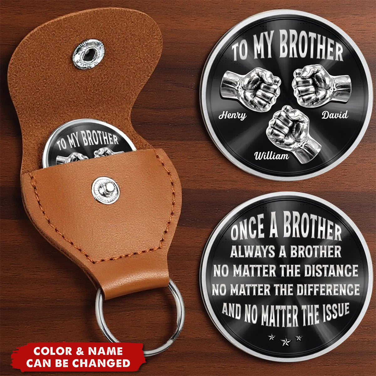 Custom Pocket Hug - Personalized Birthday Gifts For Brother - Brothers Through Every Storm