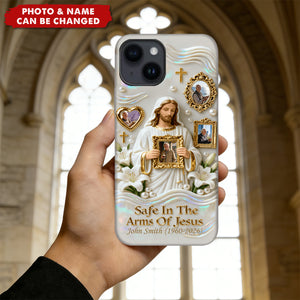 Save In The Arms Of Jesus - Personalized Memorial Full Print Phone Case