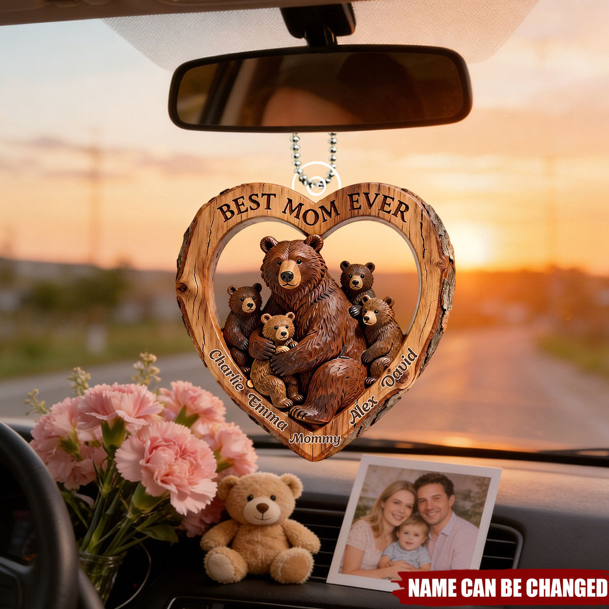 Bear Mom Car Ornament - Personalized Gifts For Mom