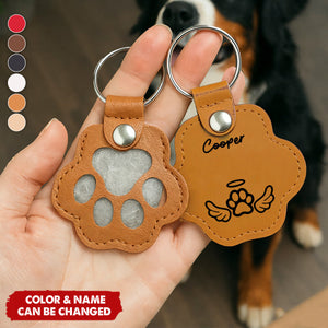 Personalized Pet Fur Keepsake Keychain - I'm always with you - Dog Hair Memorial Holder, Leather Pouch for Pet Loss Gift
