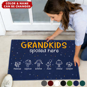 Grandkids Spoiled Here Doodle - Personalized Doormat