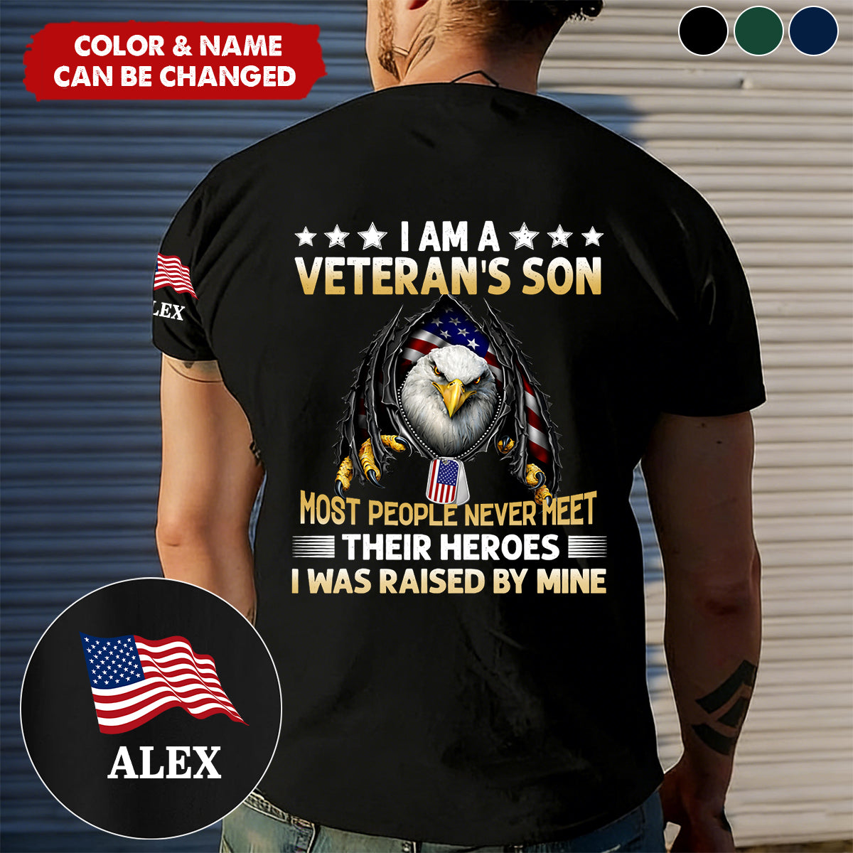 I Am A Veteran’s Son - Personalized Back Printed Shirt