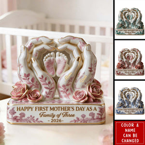 Toile De Jouy Family First Mother's Day Plaque - Personalized Gifts For Moms