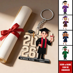 Class Of 2026 2027 Senior - Personalized Acrylic Keychain - Graduation Gift For Graduates, Daughter, Son
