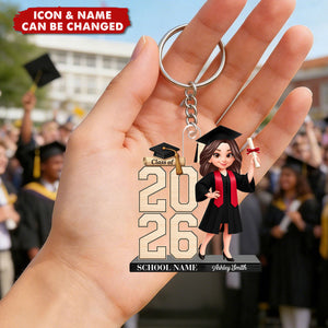 Class Of 2026 2027 Senior - Personalized Acrylic Keychain - Graduation Gift For Graduates, Daughter, Son