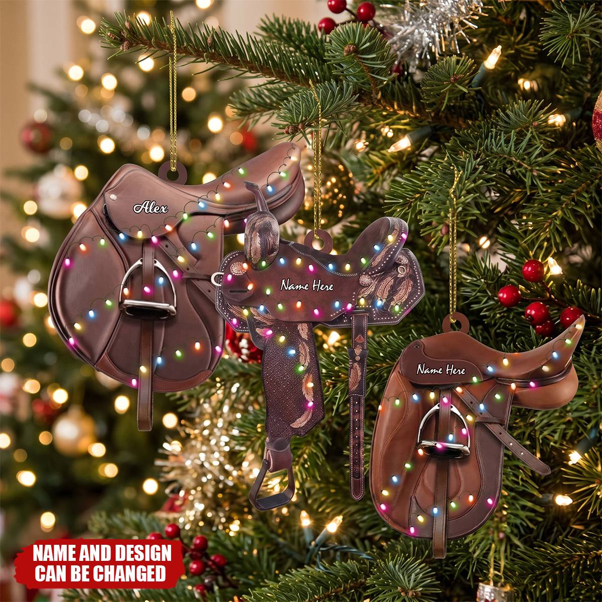Personalized Horse Saddle For Horse Lovers Riding Horse Acrylic Ornament