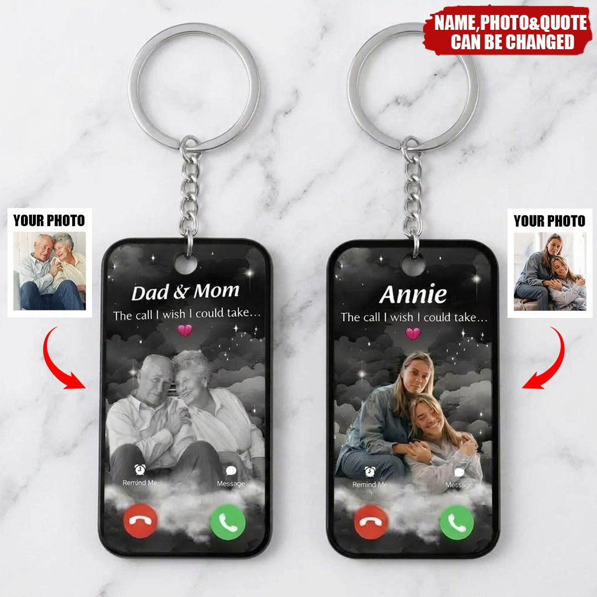 The Call I Wish I Could Take Memorial Sympathy Gift Remembrance Keepsake Photo Personalized Acrylic Keychain