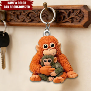 Personalized Punch The Monkey Keychain - Mother's Day Gift For Mom