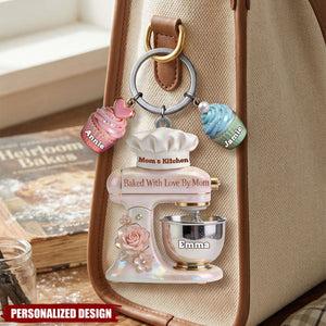 Baked With Love By Mom - Personlized Acrylic Keychain - Gifts For Mother