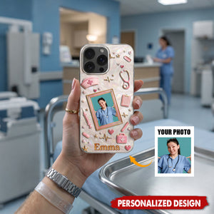 Proud Nurse - Personalized Clear Phone Case, Nurse's Day Gift For Nurse