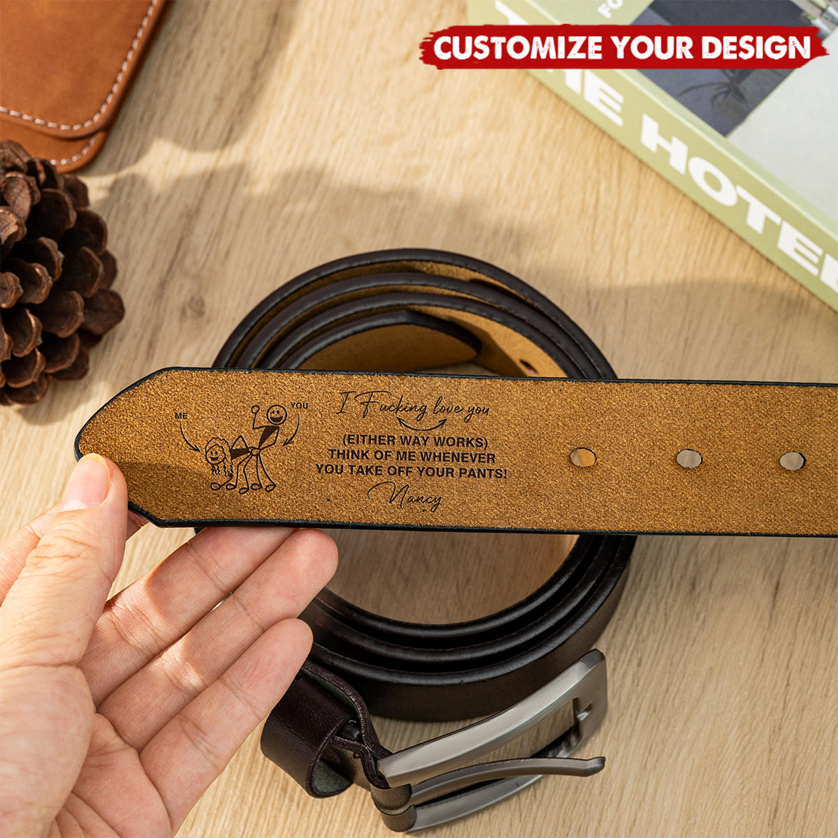 I Hope Your Day Is As Nice As My Butt - Personalized Engraved Leather Belt, Gift for Husband Boyfriend