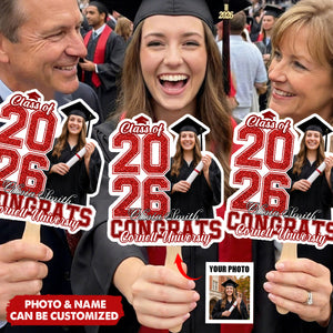 Custom Photo Funny Class Of 2026 Graduation Congrats Gift - Personalized Graduation Fan