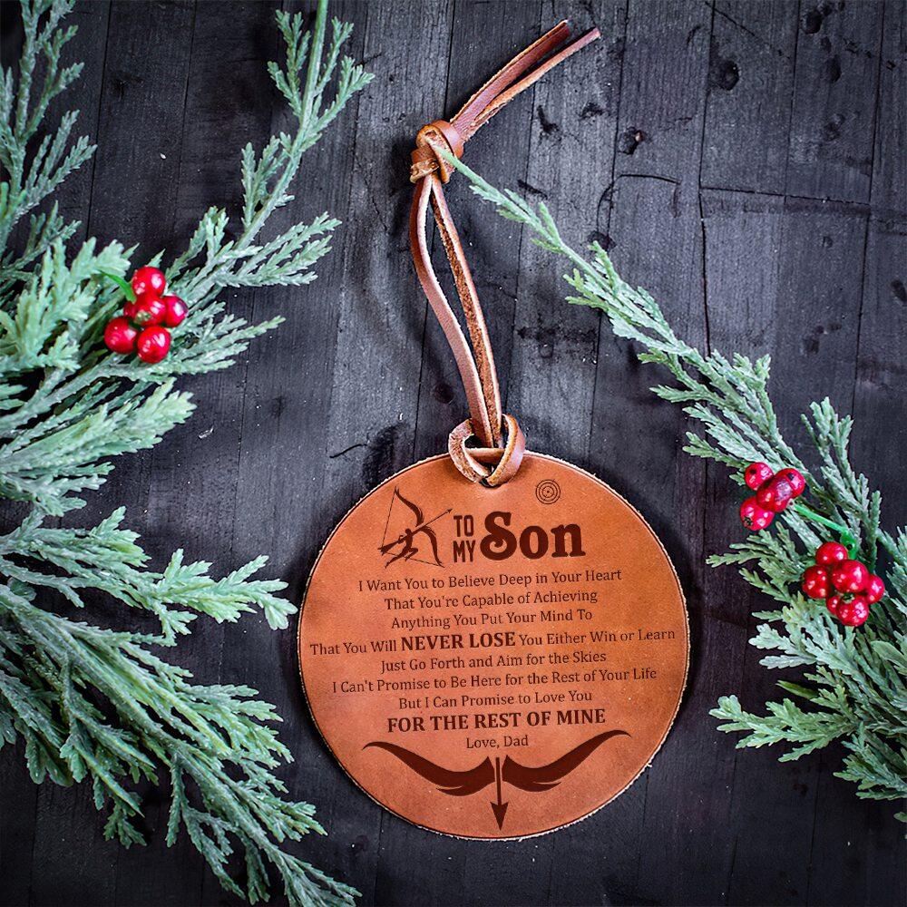 Dad To Son - You Will Never Lose - Leather Ornament