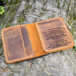 To My Granddaughter -You Will Never Lose- Leather Bifold Wallet