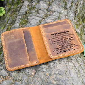 To My Husband -You Are My Everything- Leather Bifold Wallet
