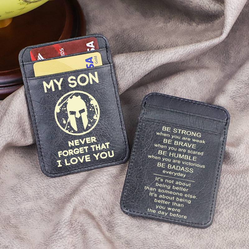 To My Son - minimalist Leather Slim Wallet