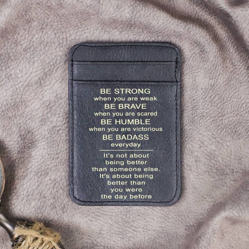 To My Son - minimalist Leather Slim Wallet