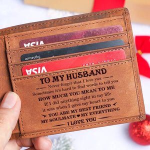To My Husband - You Are My Everything - Top-grain Leather Wallet
