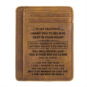To My Grandson - You Will Never Lose - Card Wallet