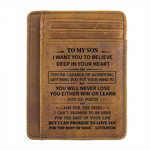 Mom To Son - You Will Never Lose - Card Wallet