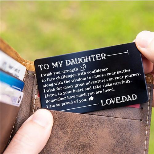 Dad To Daughter - Listen To Your Heart - Engraved Wallet Card
