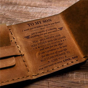 Dad To Son -You Will Never Lose - Tri-fold wallet