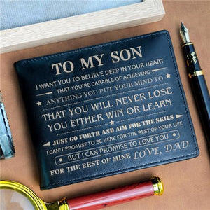 Dad To Son - Never Lose - Black Bifold Wallet