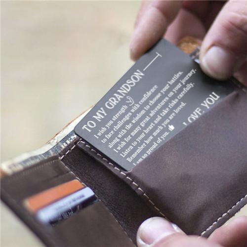 To My Grandson - Listen To Your Heart - Engraved Wallet Card