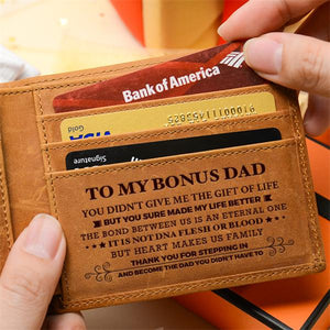 To My Bonus Dad - Heart Makes Us Family - Bifold Wallet