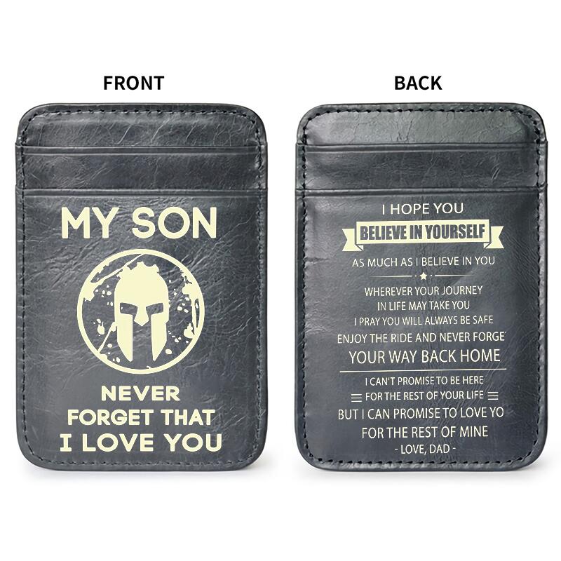 Dad To Son - minimalist Leather Slim Wallet